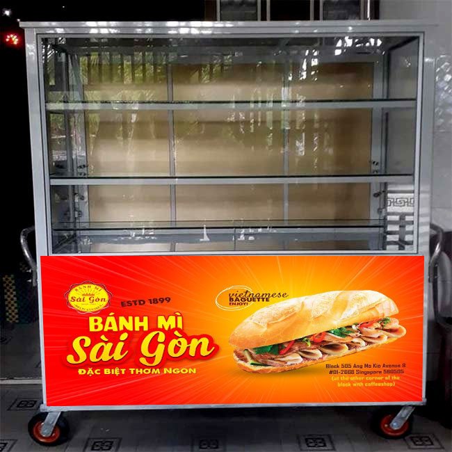 Tủ nhôm bán bánh mì giúp trưng bày sản phẩm chuyên nghiệp