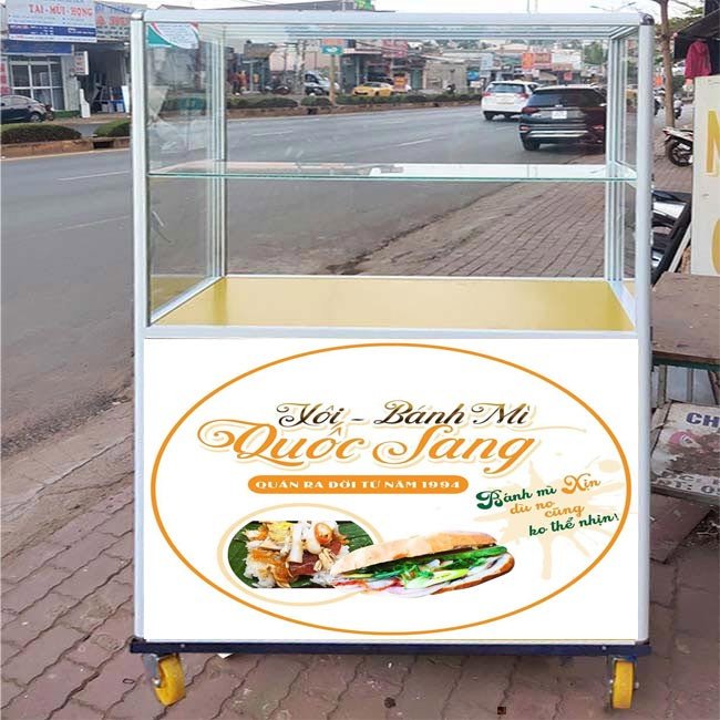 Tủ nhôm bán bánh mì với thiết kế nhỏ gọn tối ưu không gian