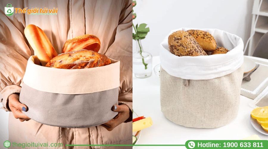 Túi đựng bánh mì kiểu dáng hình tròn rộng rãi