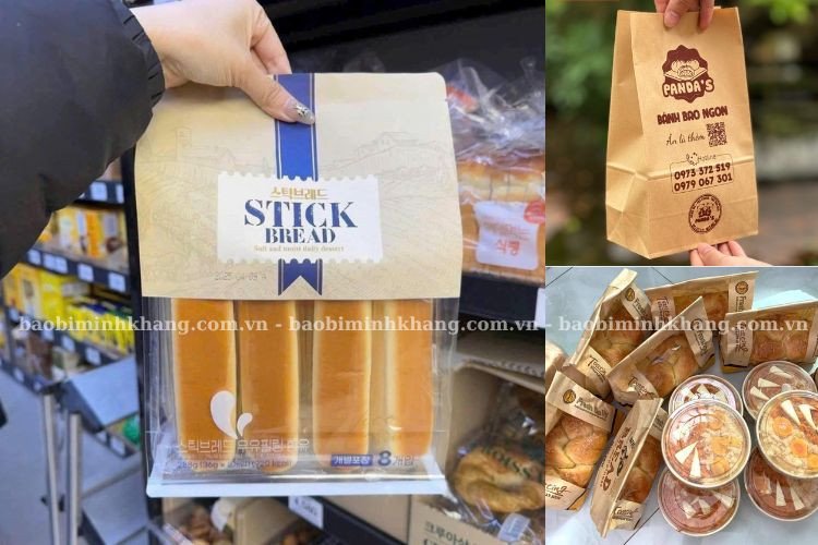 Túi giấy bánh mì ngọt với cửa sổ trong suốt hấp dẫn