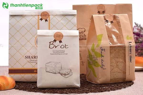 Túi giấy Kraft đựng bánh mì sandwich thân thiện môi trường