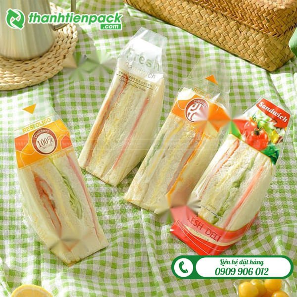 Túi tam giác đựng bánh mì sandwich trong suốt