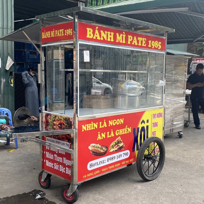 Xe bán bánh mì pate di động tiện lợi cho kinh doanh nhỏ