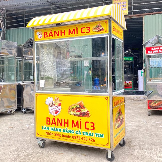 Xe bánh mì có lò nướng 1m2 mái vòm 2