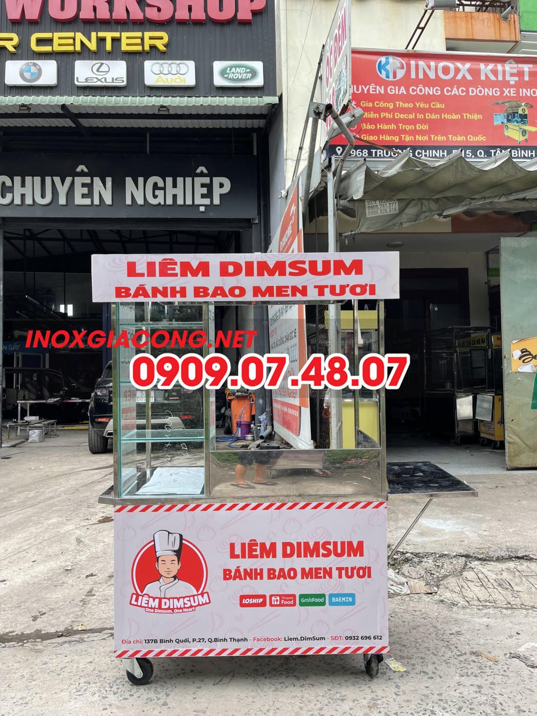 Xe bánh mì inox hiện đại, bền bỉ, lựa chọn tối ưu cho việc kinh doanh