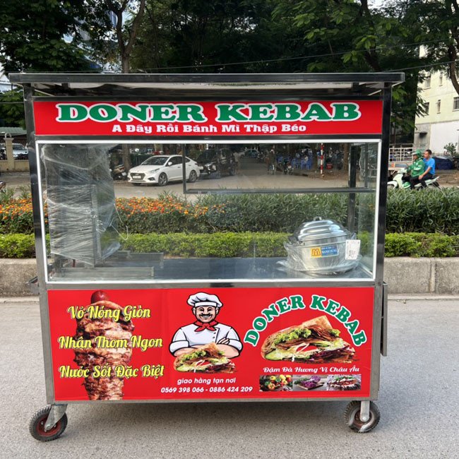 Xe bánh mì lò nướng 2m bằng 1