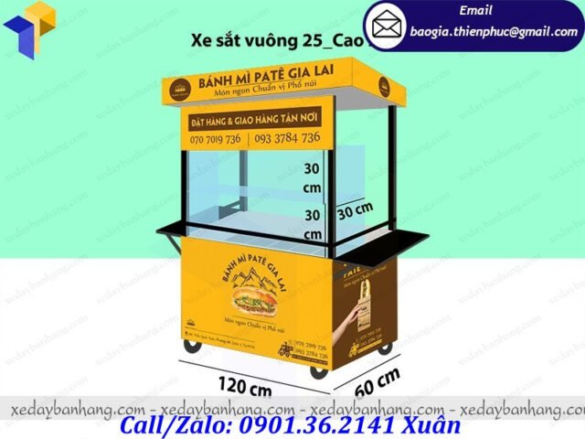 Xe đẩy bán bánh mì pate truyền thống tại Việt Nam