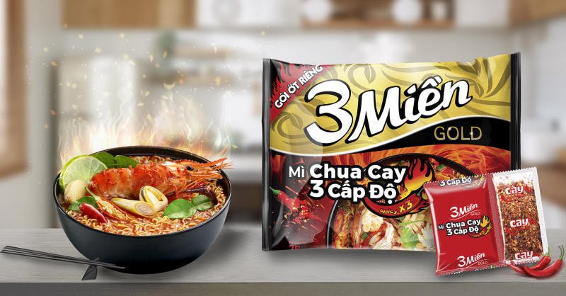1 gói mì 3 Miền bao nhiêu calo