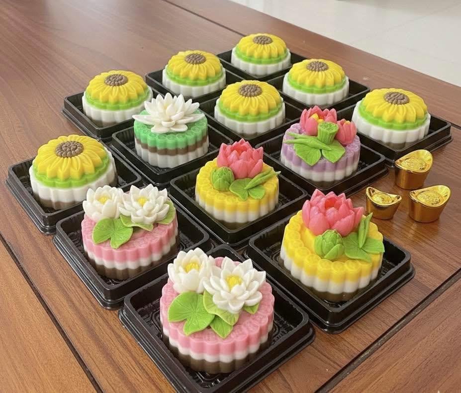 Chia sẻ cách nấu chè đông sương nhiều màu thanh mát, bắt mắt