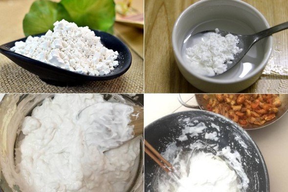 alt text: Nhào bột năng mịn dẻo để làm vỏ bánh bột lọc nhân thịt