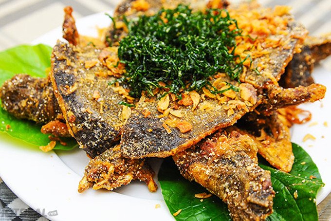 Ba ba rang muối giòn rụm, một món ăn khai vị hoặc nhâm nhi tuyệt vời