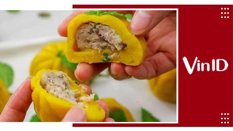 Bánh bí đỏ nhân thịt hấp tạo hình quả bí độc đáo