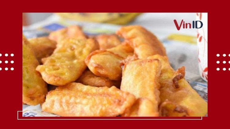 Bánh chuối chiên giòn rụm với lớp vỏ vàng ươm, hấp dẫn