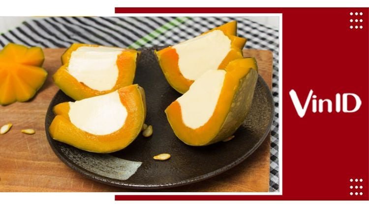 Bánh flan bí đỏ mát lạnh, thơm ngon trong quả bí