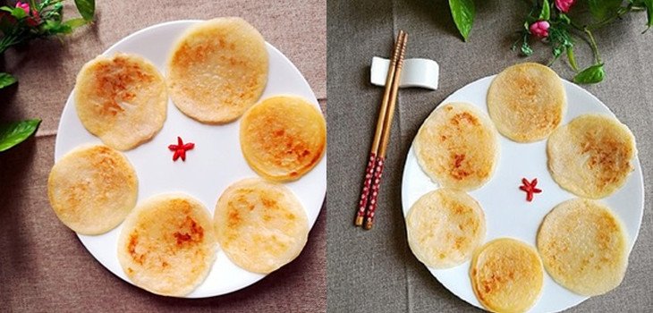 Bánh nếp chiên vàng đều hai mặt