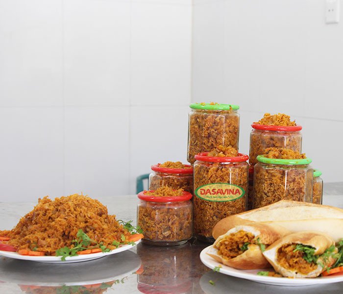 Bảo quản ruốc tôm thịt trong lọ thủy tinh