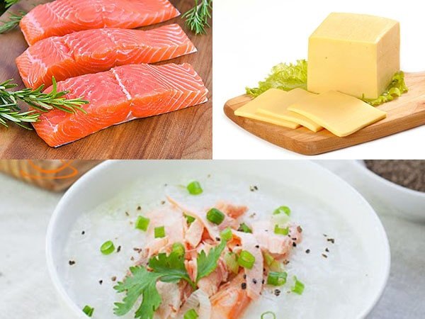 Bát cháo cá hồi phô mai cho bé