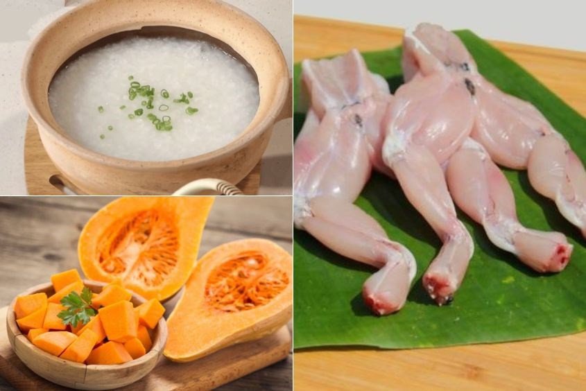 Bát cháo ếch bí đỏ ngọt bùi, cung cấp dưỡng chất vàng cho bé 1 tuổi