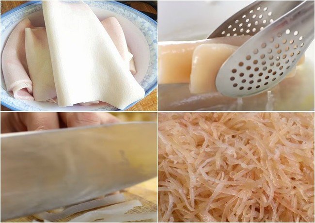 Bì lợn đã luộc chín, thái sợi mỏng