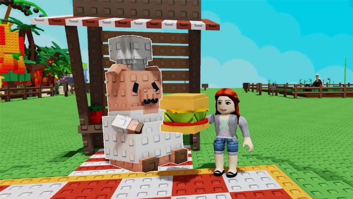 Burger đầy đặn, một món ăn chính được chế biến khi làm bánh trong Grow A Garden