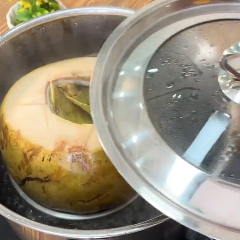 Cà ri ếch hấp trái dừa thơm ngon