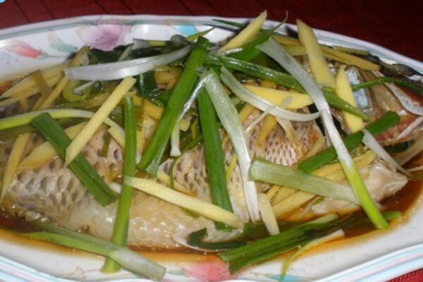 Cá cu hấp gừng hành thơm lừng