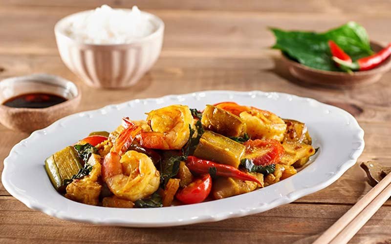 Cà tím xào tôm thịt thơm ngon