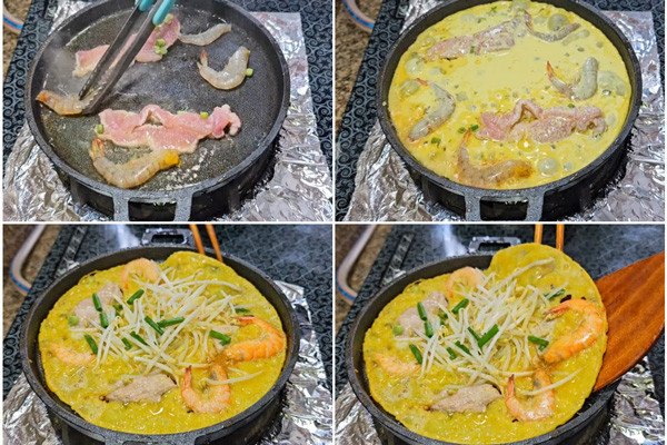 Các bước đổ bánh xèo miền Trung giòn rụm tại nhà