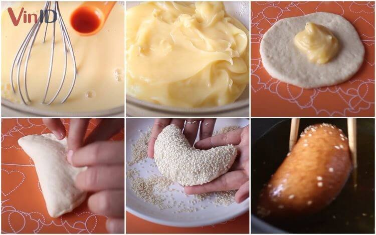 Các bước làm nhân Cadé và gói bánh tiêu thành công