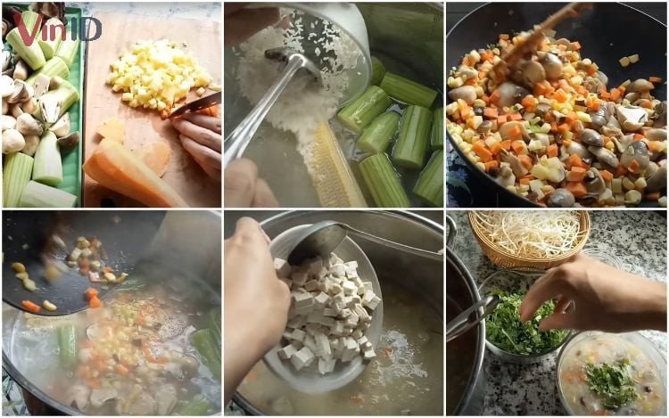 Các bước nấu cháo nấm thập cẩm chi tiết