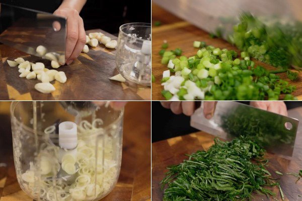 Các bước sơ chế nguyên liệu để ướp thịt bò nướng lá lốt