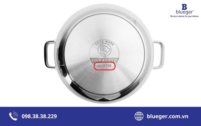 Các loại chất liệu nồi nấu bếp từ phổ biến như inox 430 hoặc gang.