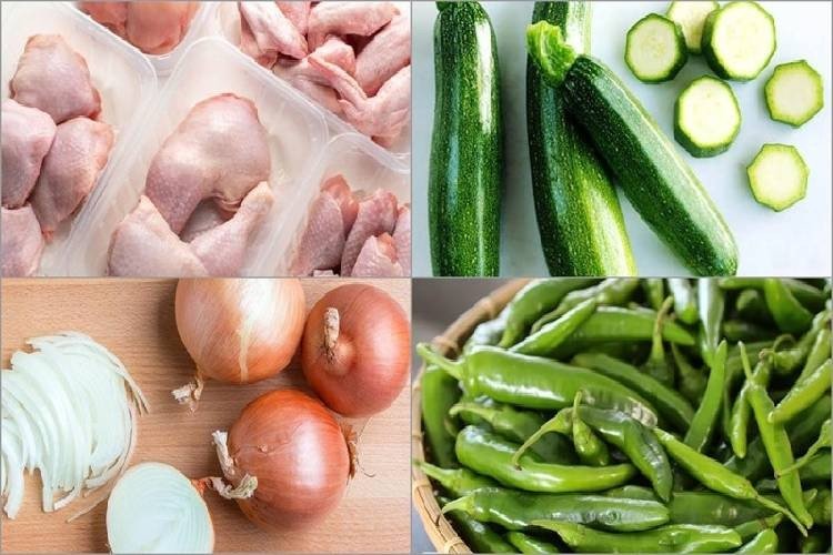 Các loại rau củ và gia vị đặc trưng của món mì gà Hàn Quốc