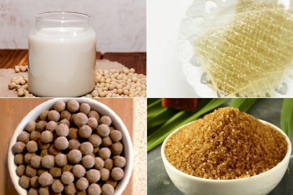 Các nguyên liệu chính để làm tàu hũ Singapore tại nhà