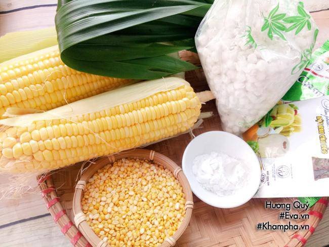 Các nguyên liệu cơ bản để nấu chè bắp với nếp tại nhà