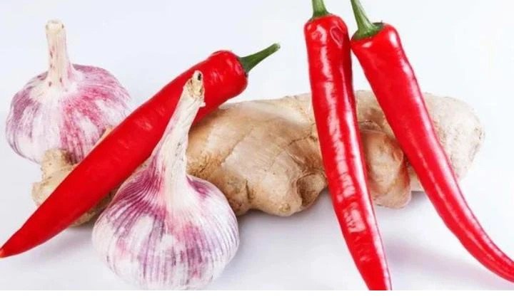 Các nguyên liệu cơ bản như thịt ngựa tươi, rau răm, tỏi, ớt đã sơ chế cho cách xào thịt ngựa với rau răm