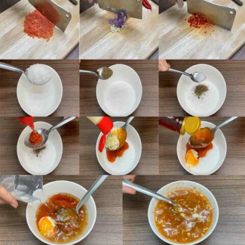 Các nguyên liệu tươi ngon chuẩn bị cho cách làm nước sốt bánh mì pate