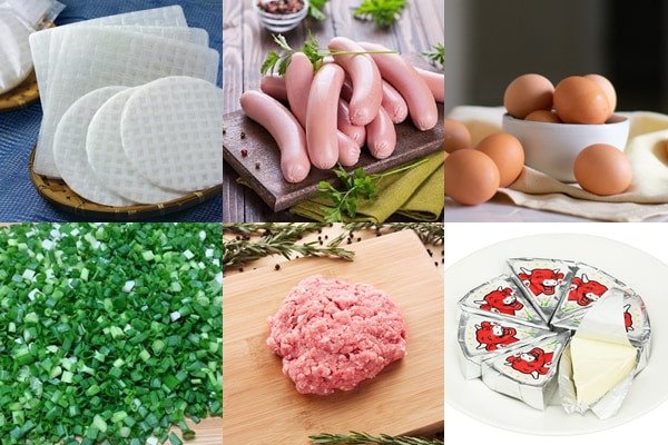 Các nguyên liệu tươi ngon chuẩn bị cho món bánh tráng nướng kinh doanh hấp dẫn.