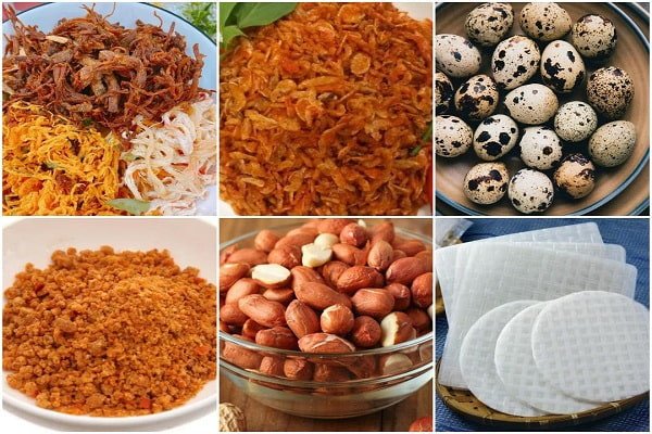 Các nguyên liệu tươi ngon chuẩn bị cho món bánh tráng trộn Tây Ninh