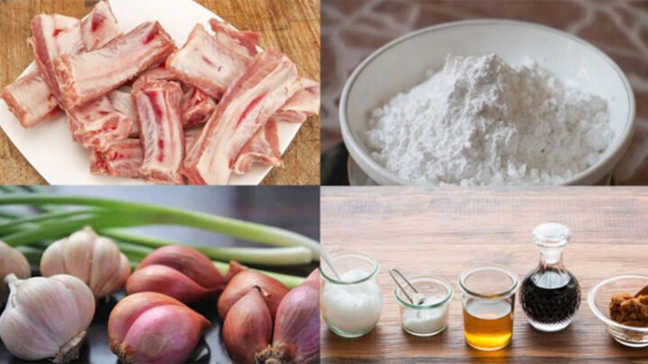 Các nguyên liệu tươi ngon chuẩn bị cho món sườn xào chua ngọt hấp dẫn