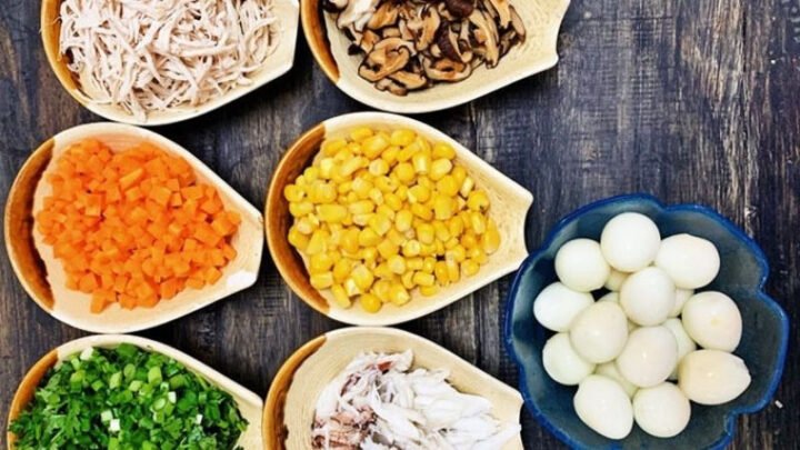 Các nguyên liệu tươi ngon để nấu súp thịt băm trứng cút