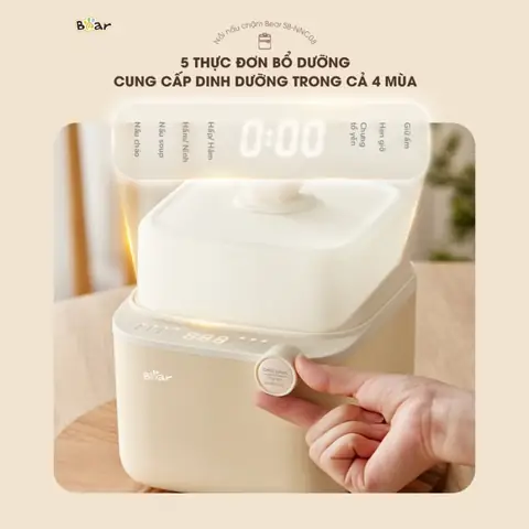Hướng dẫn chi tiết cách dùng nồi nấu cháo chậm Bear đúng chuẩn