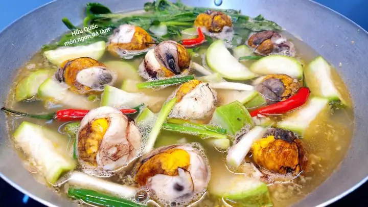 cách nấu bầu với trứng vịt lộn