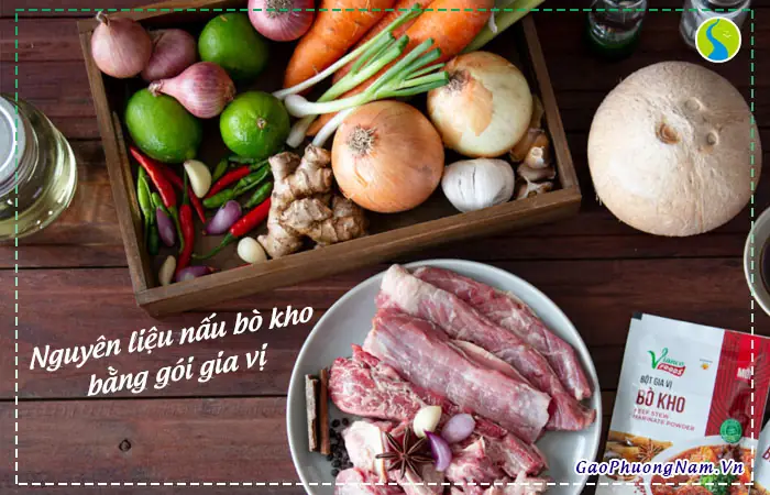 cách nấu bò kho bằng gói gia vị