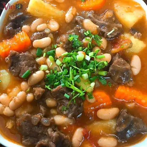 Bước 3: Hầm bò với đậu Bước 3: Hầm bò với đậu