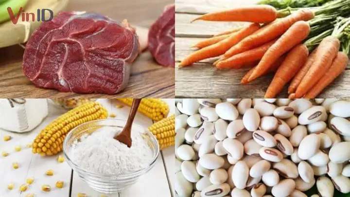 1. Nguyên liệu làm bò nấu đậu