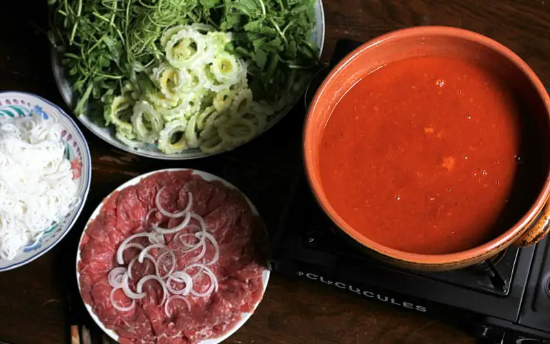 cách nấu bò nhúng ớt