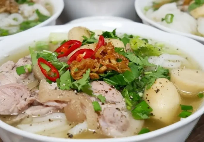 cách nấu bún mọc sườn