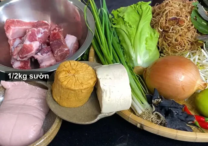 cách nấu bún mọc sườn