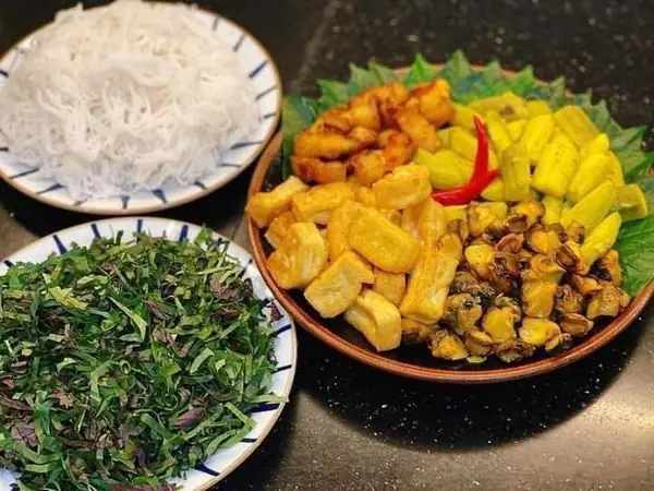 cách nấu bún ốc chuối đậu